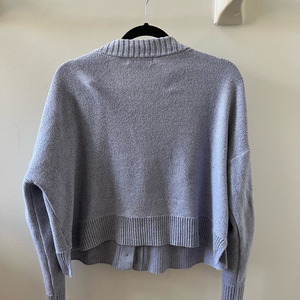 Madewell Light Lavender Button-Front Cropped Card… - image 4